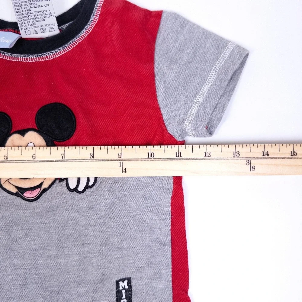 Disney Mickey Mouse Set Kids 18 Months Red Grey‎ Shorts Shirt Outfit